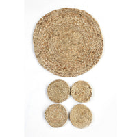 Jute Placemats & Coasters Set of 6