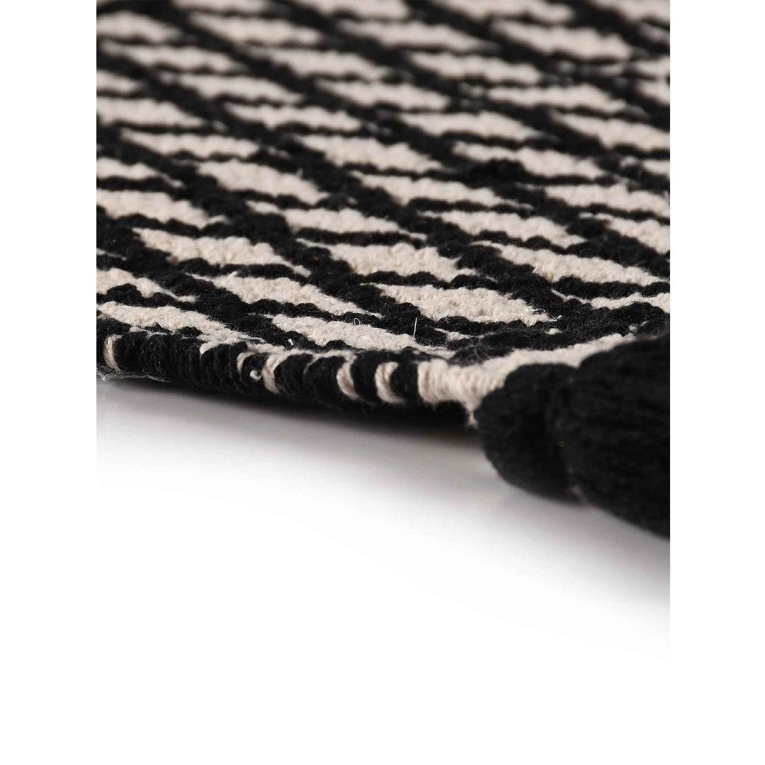 Black & White Handwoven Table Runner