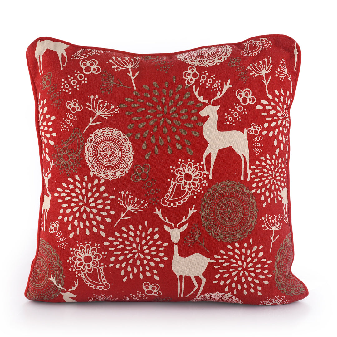 Reindeer Print Cushion Cover- Sashaaworld