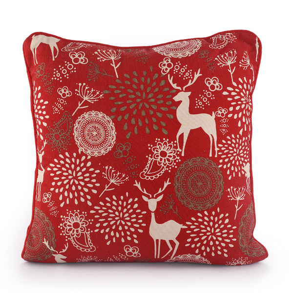 Reindeer Print Cushion Cover- Sashaaworld
