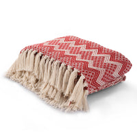 Red & White Chevron Throw- sashaaworld