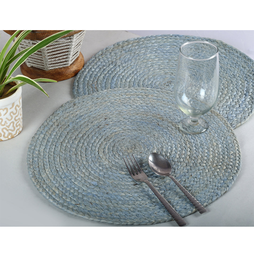 Jute Placemats in Blue- SashaaWorld
