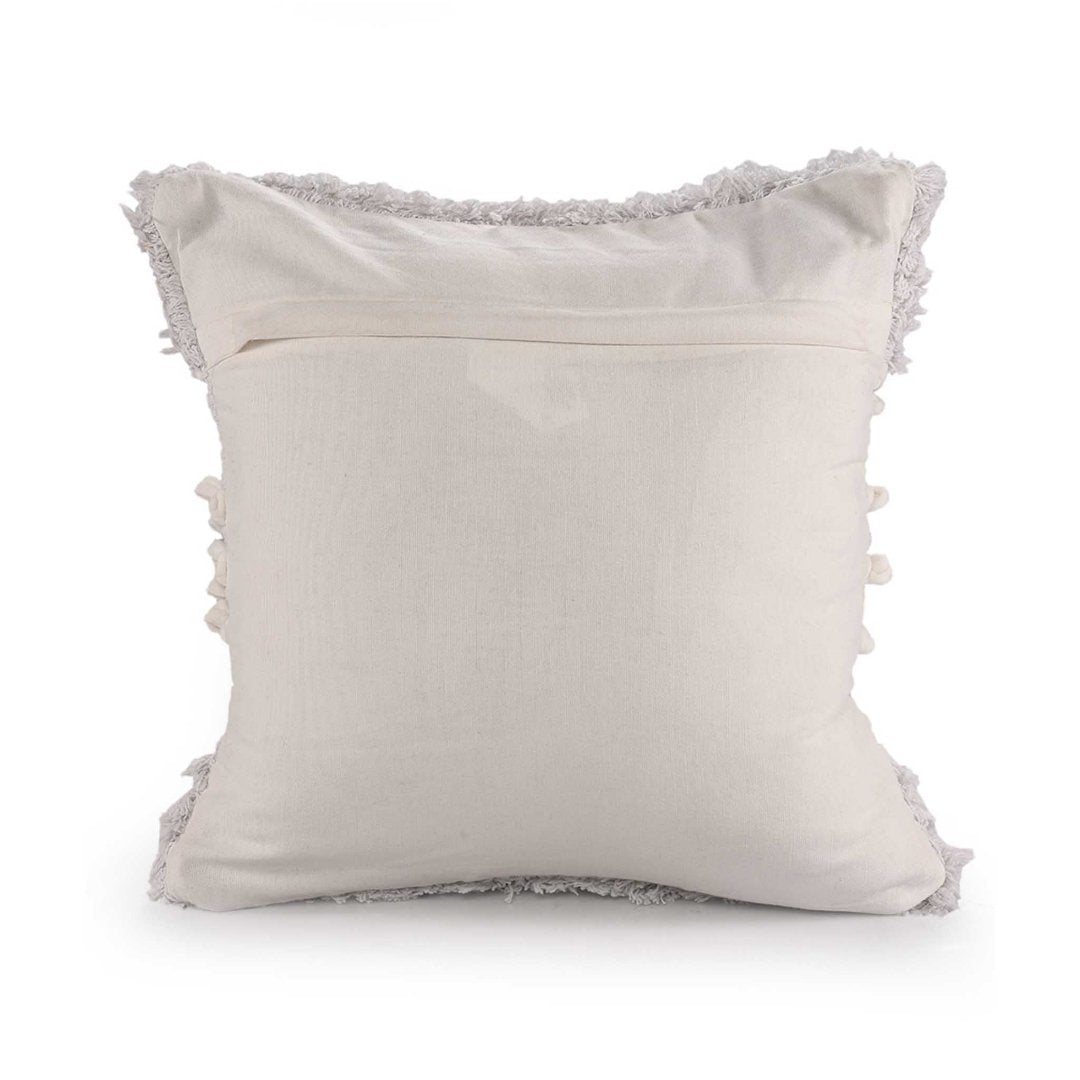 White Tufted Boho Cushion Cover- Sashaaworld