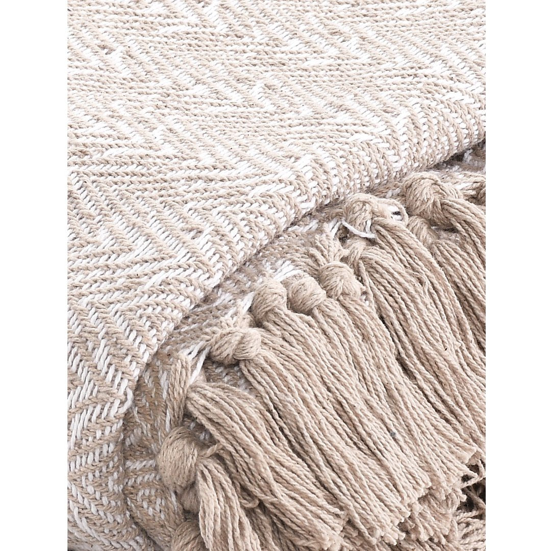 Nature-Inspired Herringbone Throw Blanket Grey - Sashaaworld