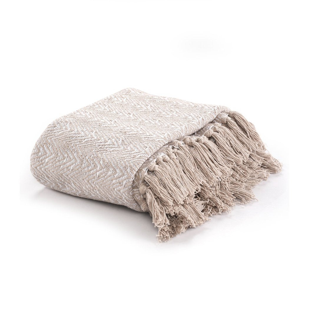 Nature-Inspired Herringbone Throw Blanket Grey - Sashaaworld