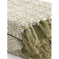 Nature-Inspired Herringbone Throw Blanket Green - Sashaaworld