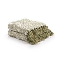 Nature-Inspired Herringbone Throw Blanket Green - Sashaaworld