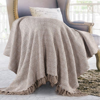 Nature-Inspired Herringbone Throw Blanket Grey - Sashaaworld