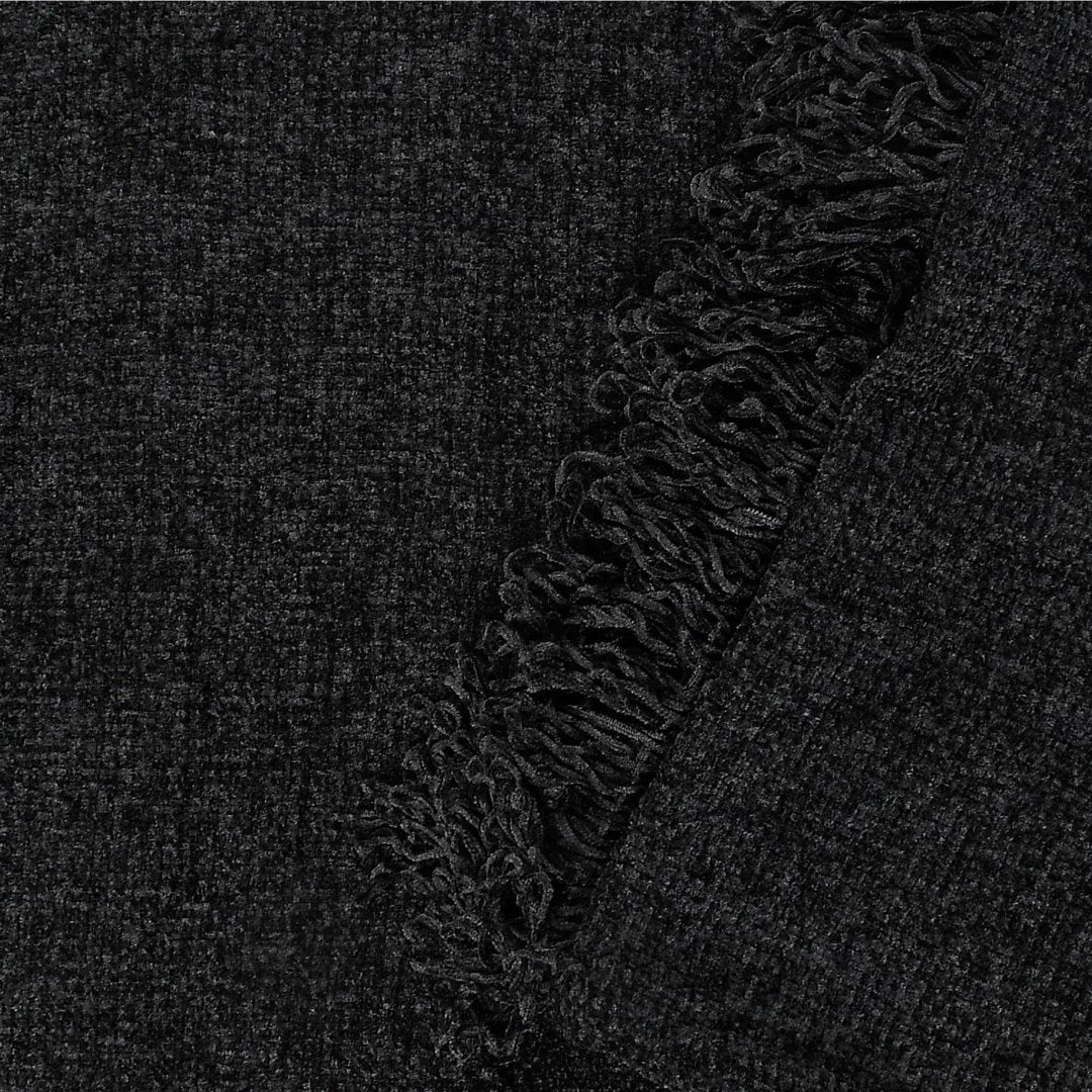 Soft Chenille Throw Black - Sashaaworld
