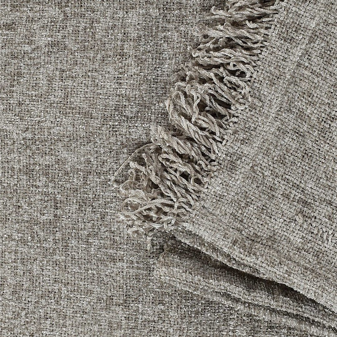 Soft Chenille Throw Grey - Sashaaworld