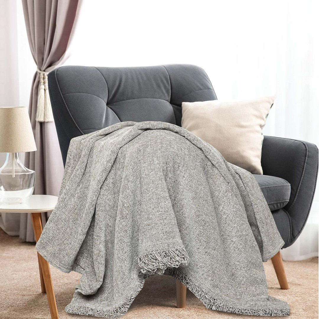 Soft Chenille Throw Grey - Sashaaworld