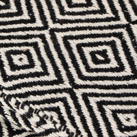 Cotton Diamond Throw Black & White