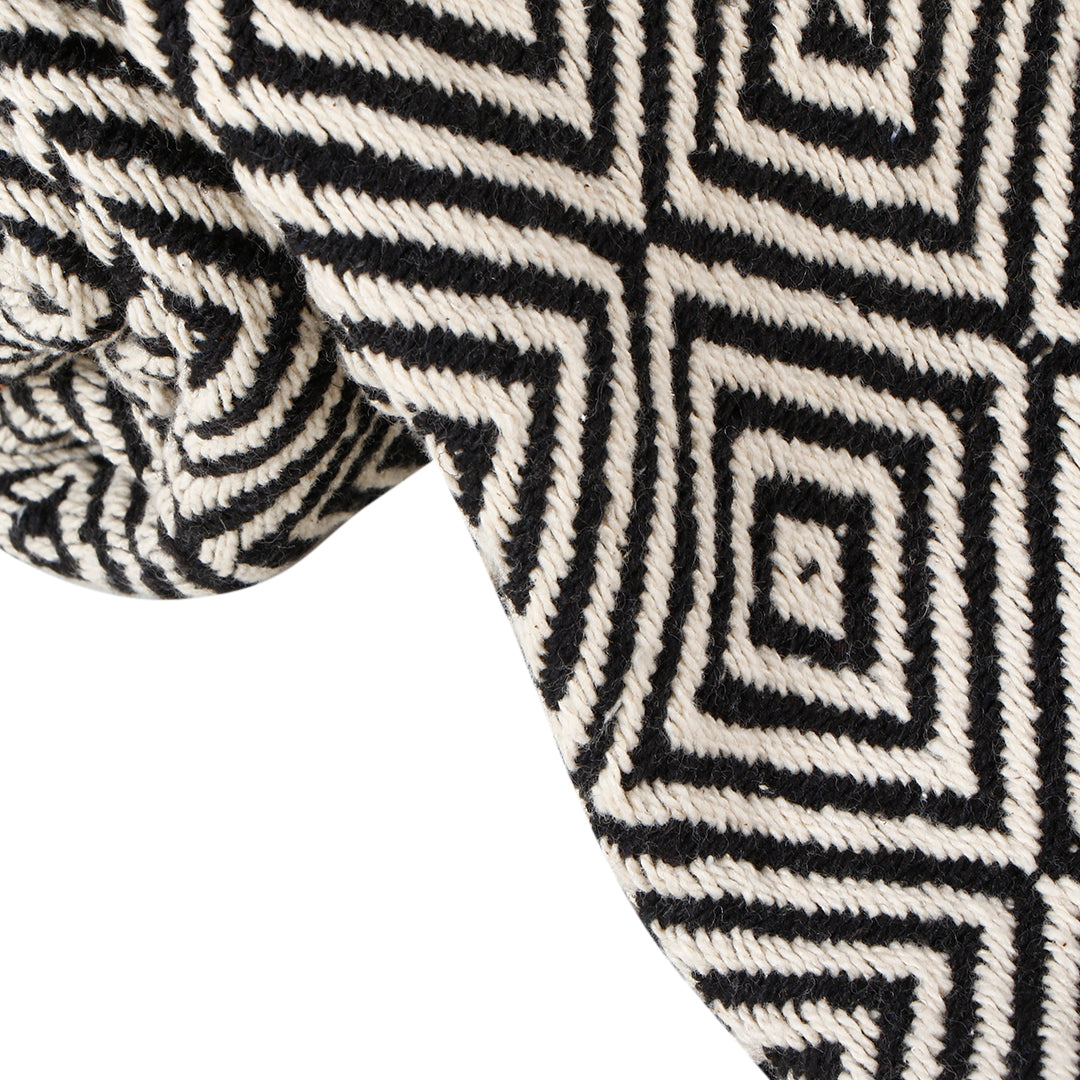 Cotton Diamond Throw Black & White