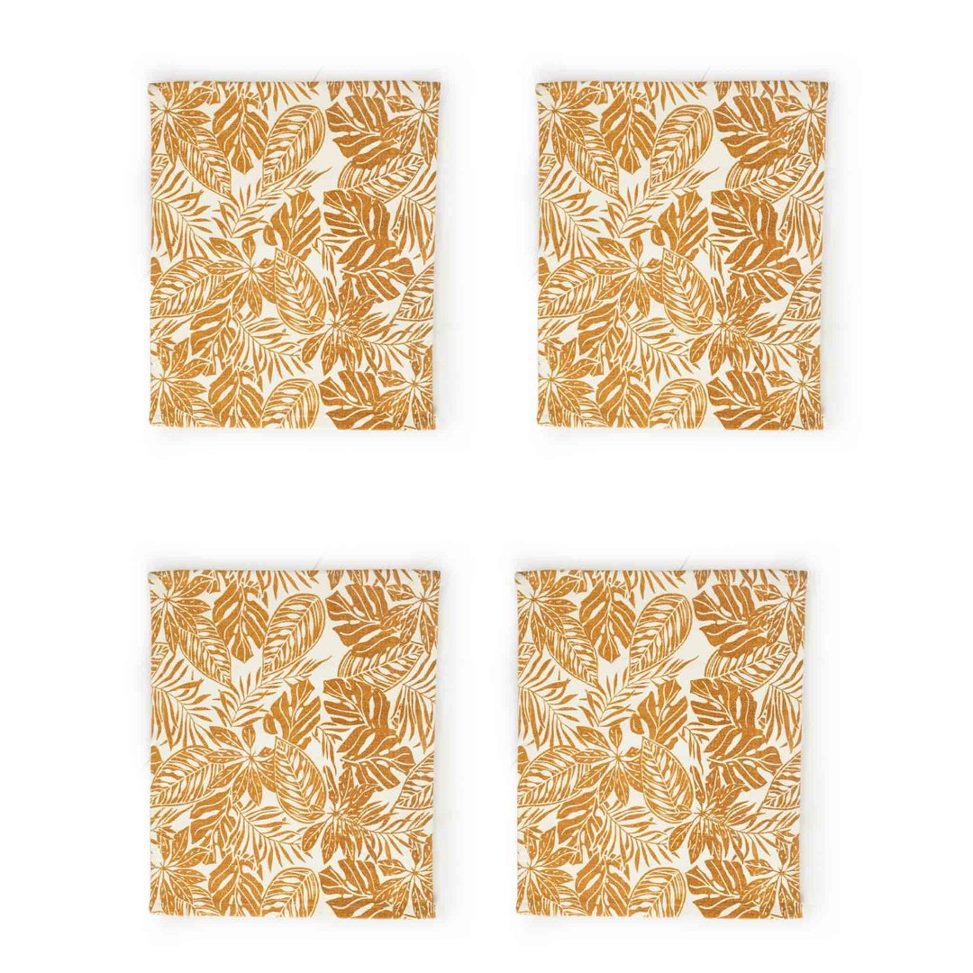 Yellow Leaf Printed Table Placemats - Sashaaworld