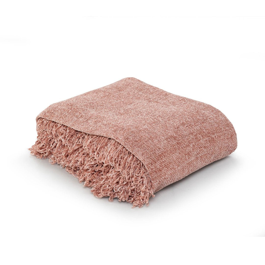 Soft Chenille Throw Pink - Sashaaworld