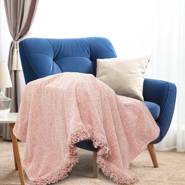 Soft Chenille Throw Pink - Sashaaworld
