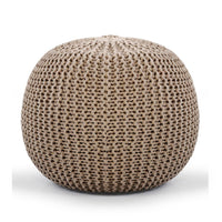 Knitted Pouf  Beige - Sashaa World
