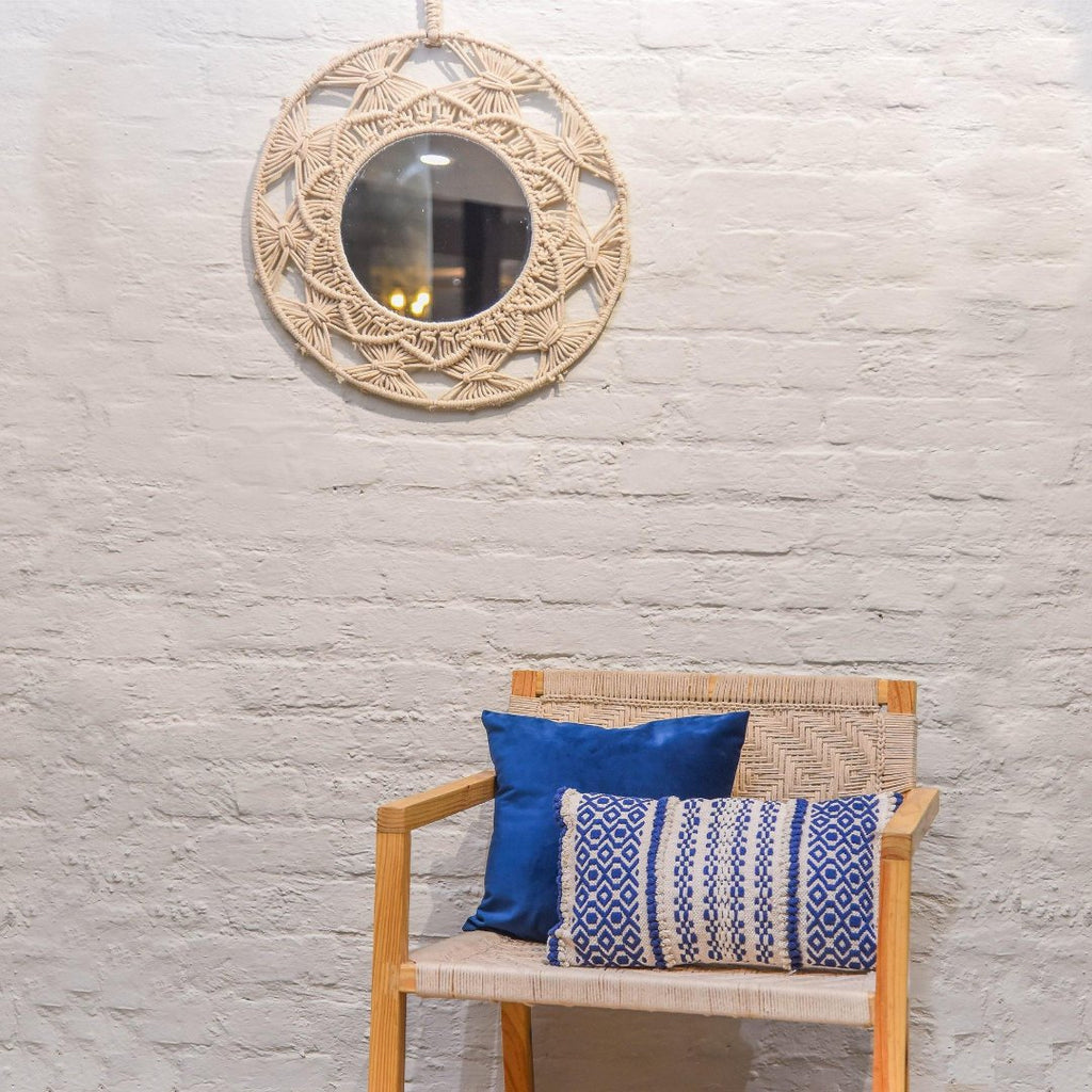 Macrame wall hanging with mirror Sashaaworld