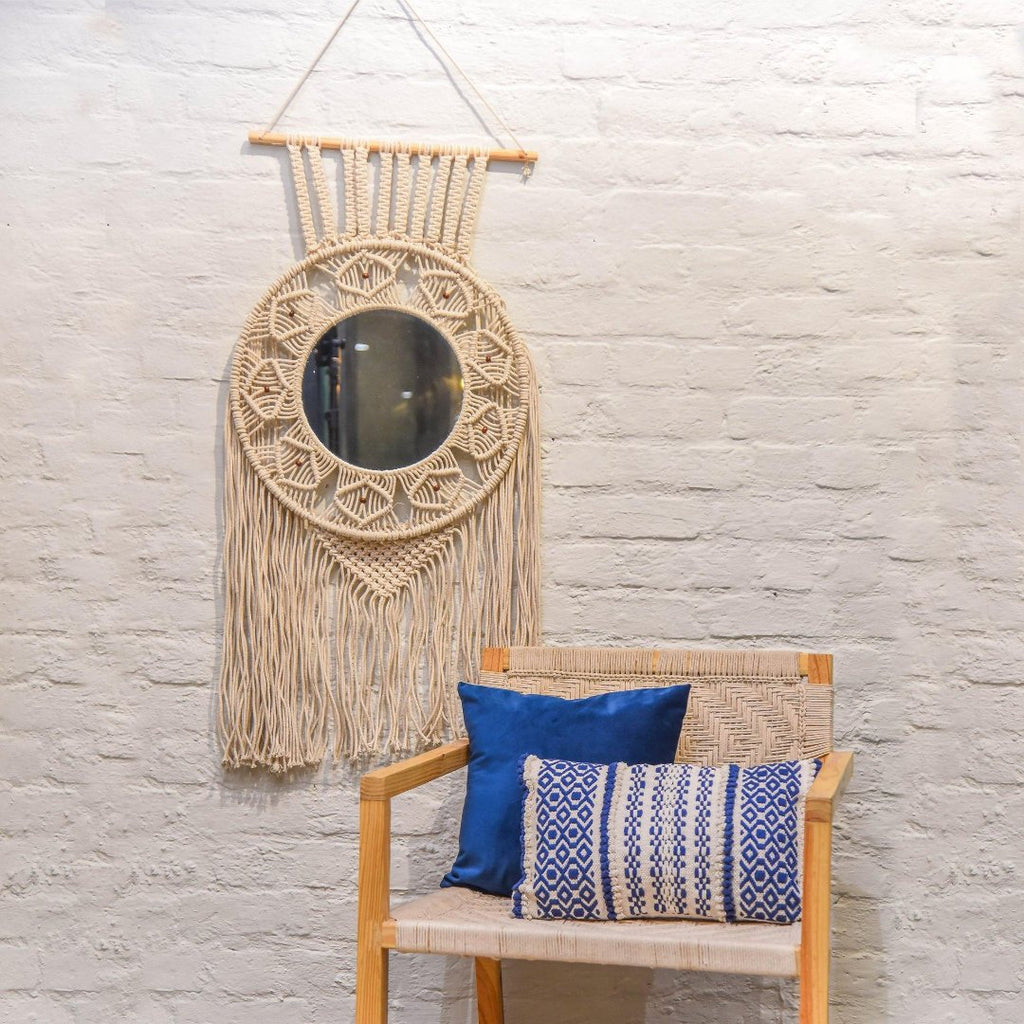Macrame Wall hanging with mirror Sashaaworld