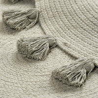 Cotton braided rug with tassels (Reversible) Green