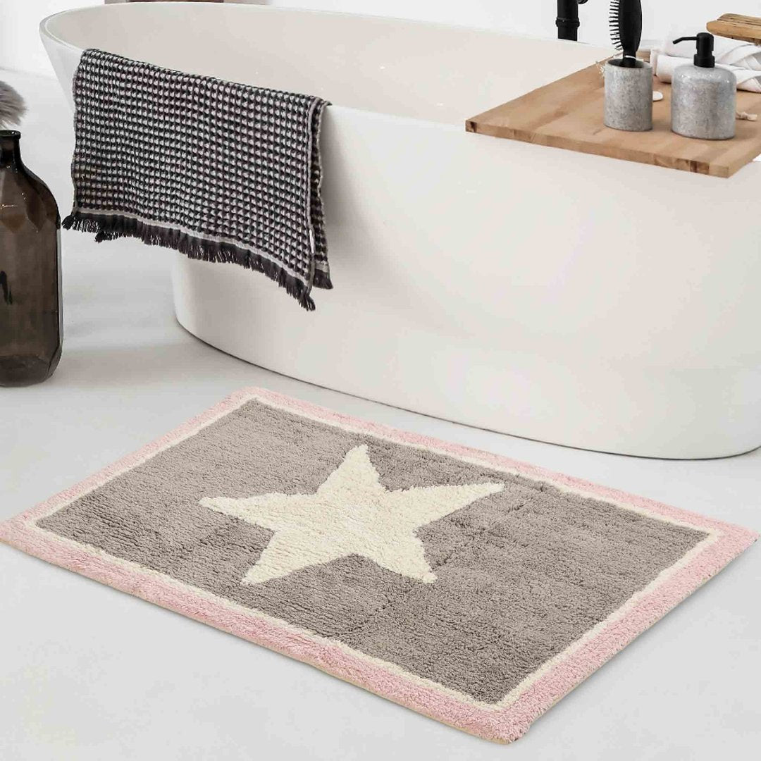 Sashaa World Pack of 2 Star Pattern Bath Mat