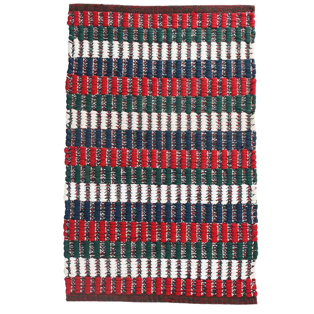 Multi stripe Christmas Vibe Chindi Rug - Sashaaworld