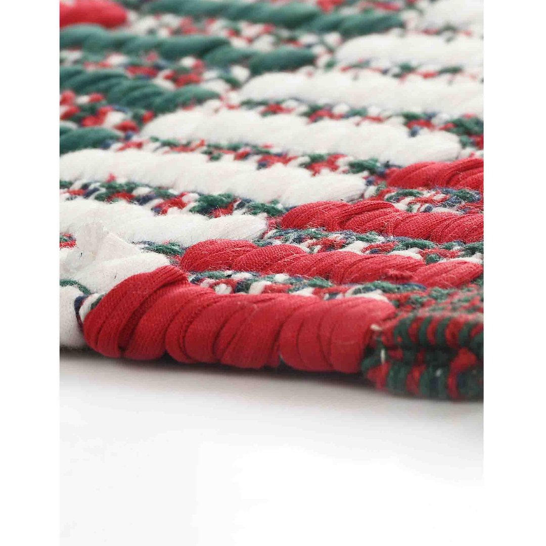 Multi stripe Christmas Vibe Chindi Rug - Sashaaworld