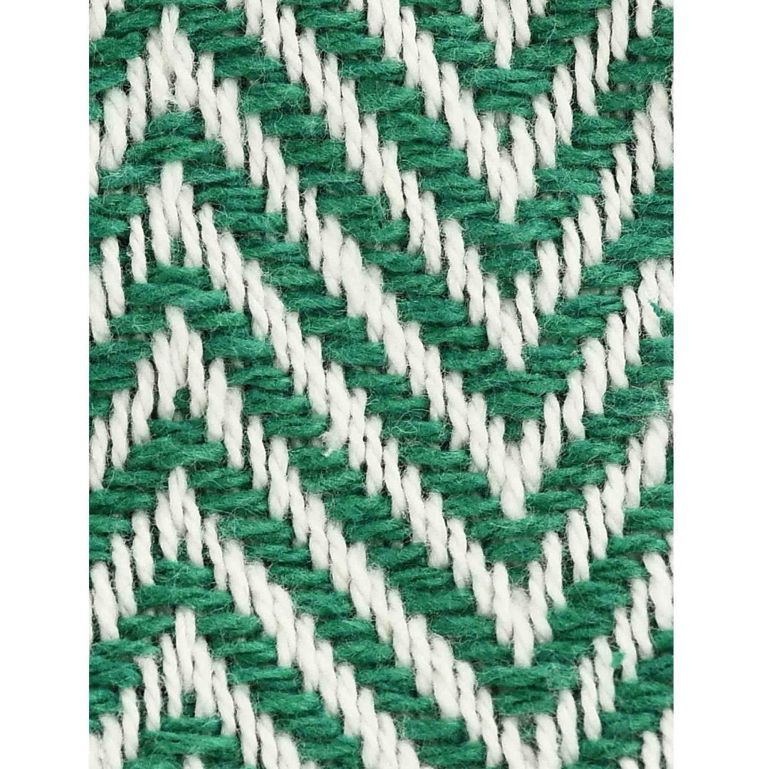 Green and Ivory Tufted Striped Throw - Sashaa World