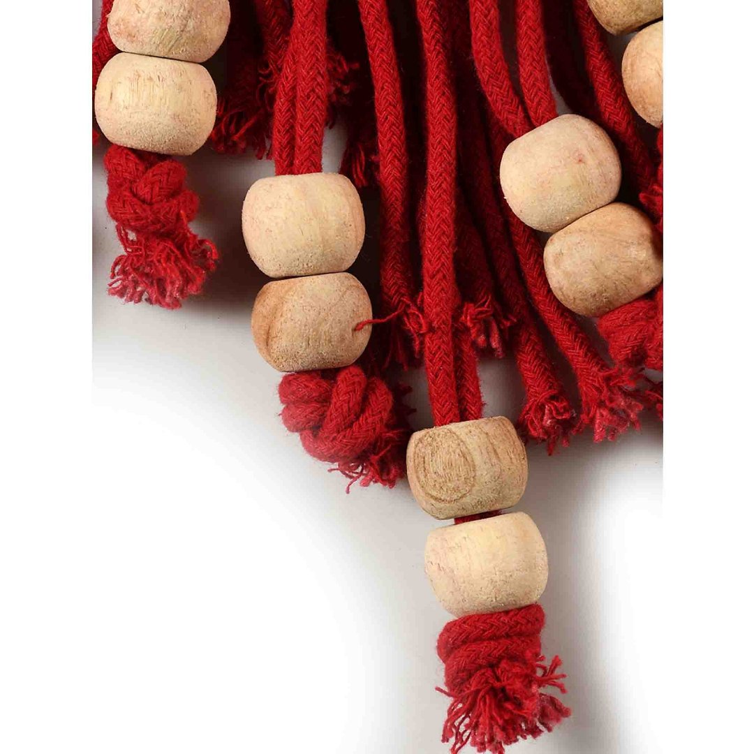 LOVE Wall Hanging with wooden beads red- Sashaa World