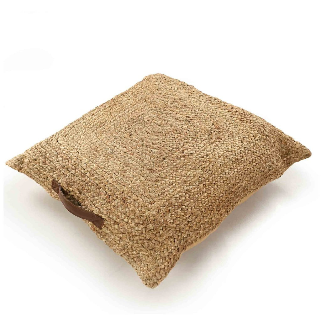 Square Jute Floor Cushion Sashaaworld