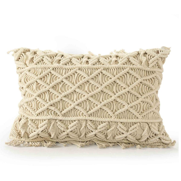 Macrame Natural Cushion - Sashaaworld