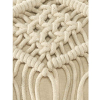 Macramé Cushion in Natural with long Fringe - Sashaaworld