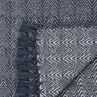 Nature-Inspired Herringbone Throw Blanket Navy Blue - Sashaaworld