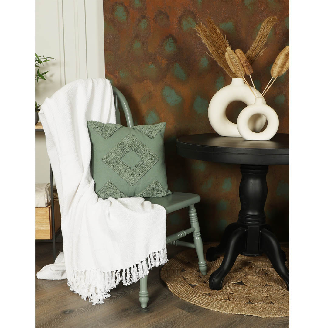 Green Loop Tufted Cushion Cover - Sashaa World