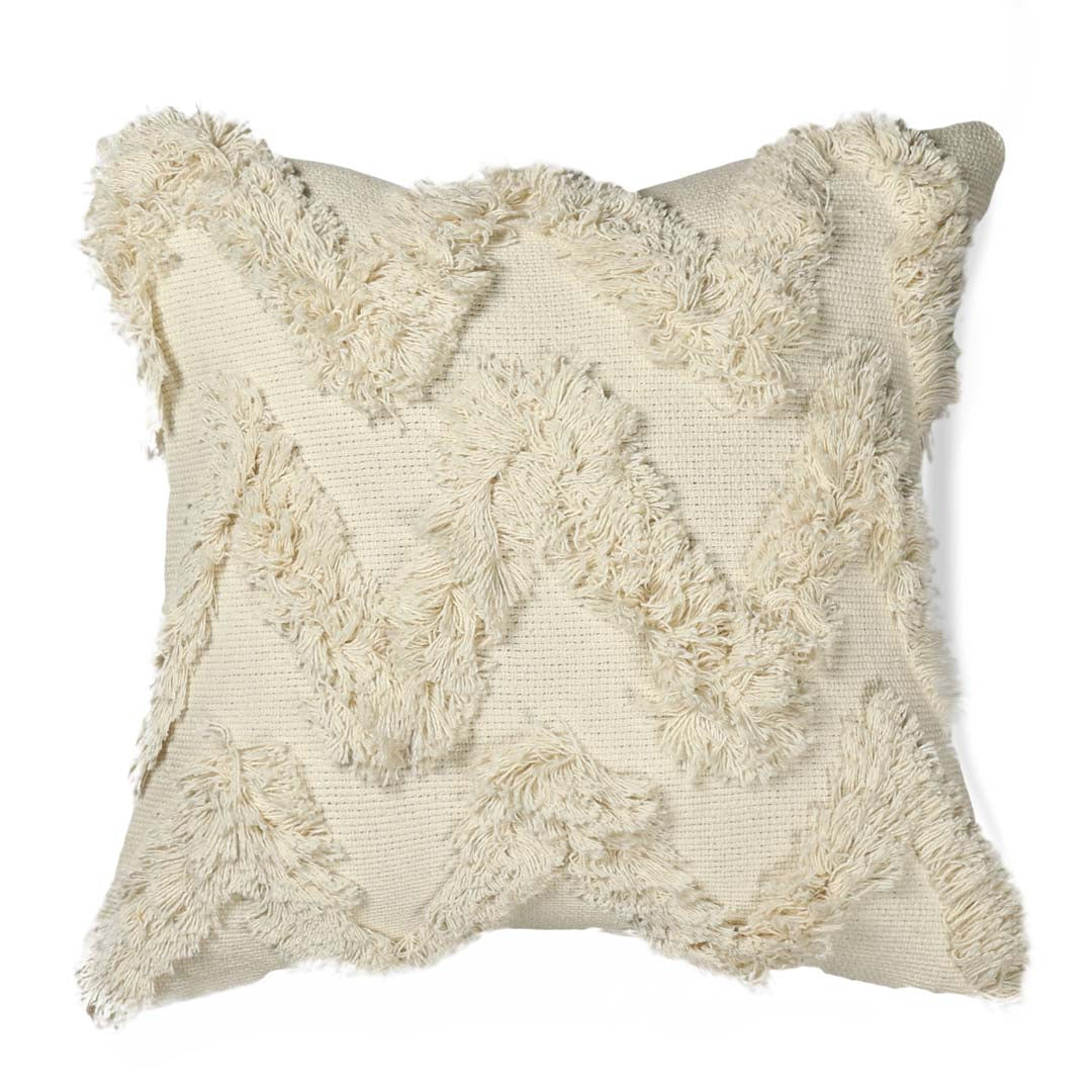 Ivory Chevron Tufted Cushion Cover - Sashaa World