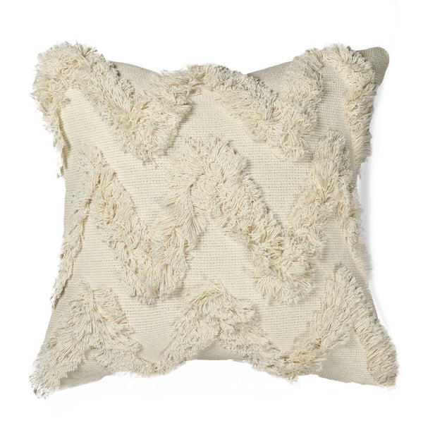 Ivory Chevron Tufted Cushion Cover - Sashaa World