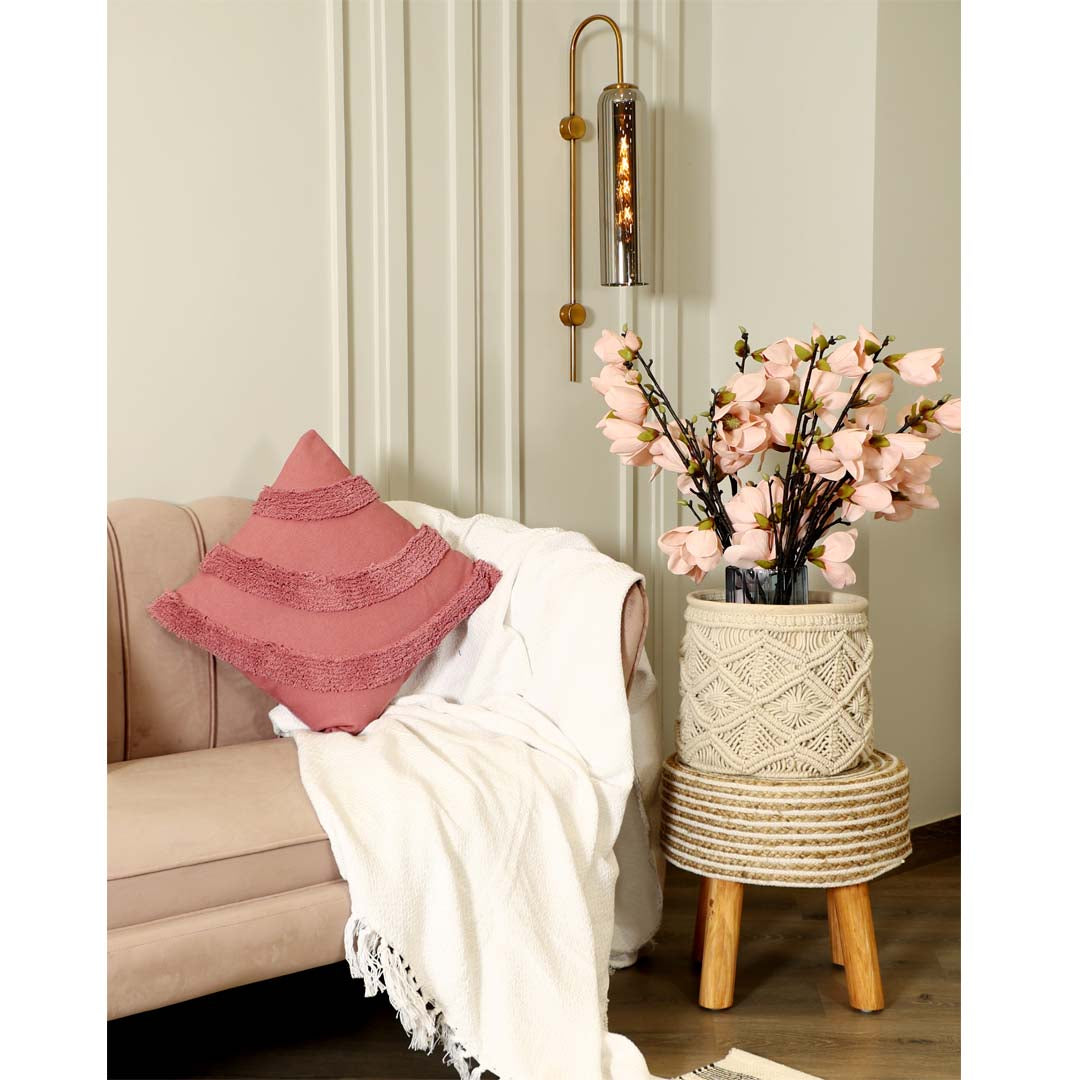 Rose Pink Curves Cushion Cover - Sashaa World