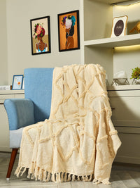 Ivory Diamond Tufted Throw - Sashaa World