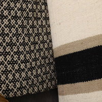 White Lumbar Cushion with Black Stripes- Sashaaworld