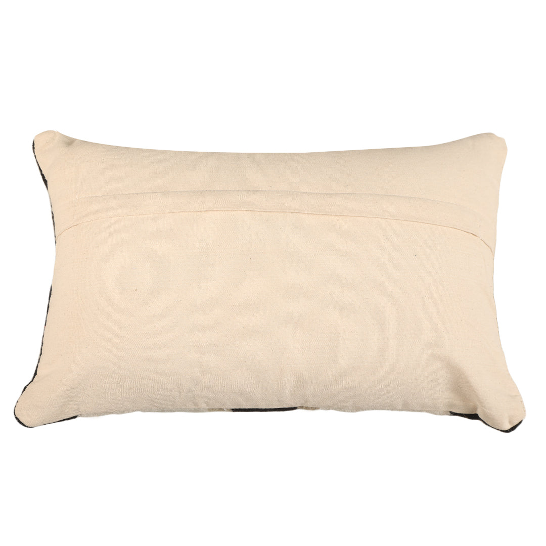 White Lumbar Cushion with Black Stripes- Sashaaworld