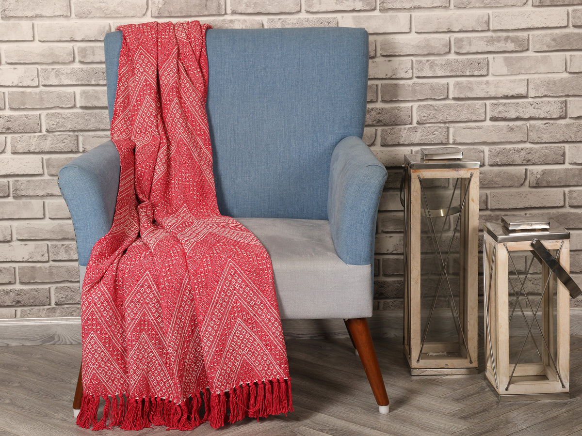 Jewels of India Throw Red - Sashaa World