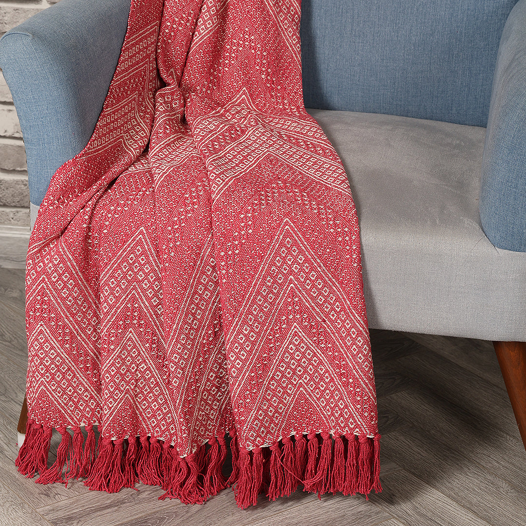 Jewels of India Throw Red - Sashaa World