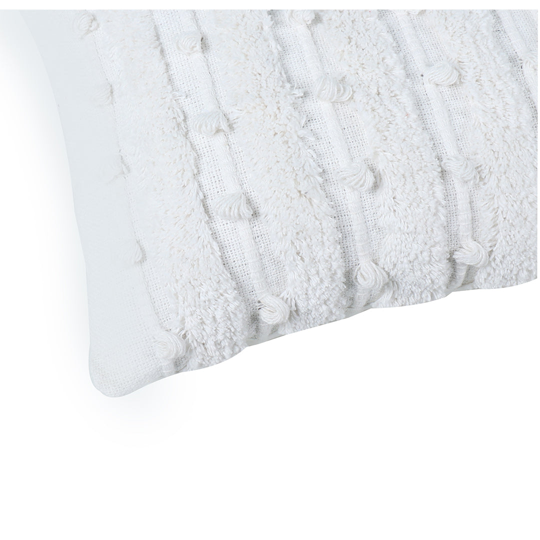 White Tufted Lumbar Cushion- Sashaaworld