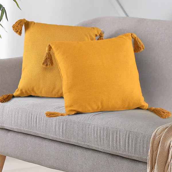Vibrant Mustard Cushion Covers (Set of 2)- sashaaworld
