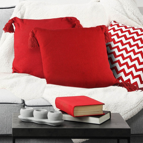Vibrant Red Cushion Covers (Set of 2)