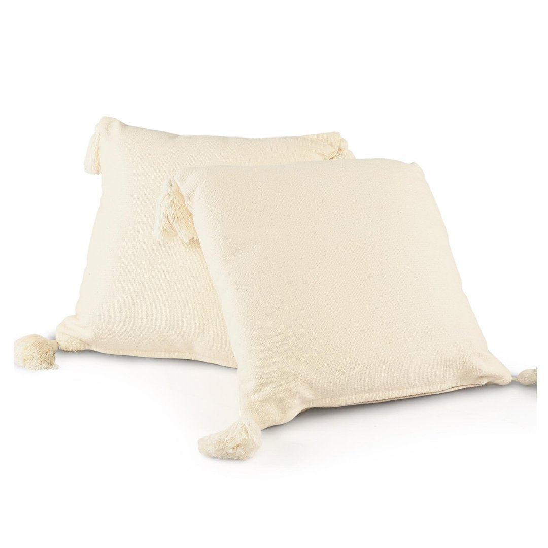Vibrant Ivory Cushion Covers (Set of 2)- sashaaworld