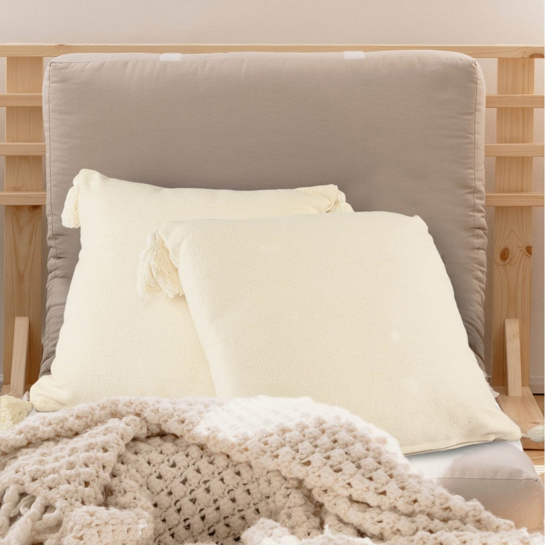 Vibrant Ivory Cushion Covers (Set of 2)- sashaaworld