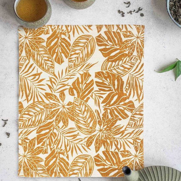 Yellow Leaf Printed Table Placemats - Sashaaworld