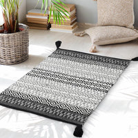 Handwoven Black Accent Rug - Sashaa World