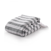 Striped Cotton Throw Bedcover  - Sashaaworld